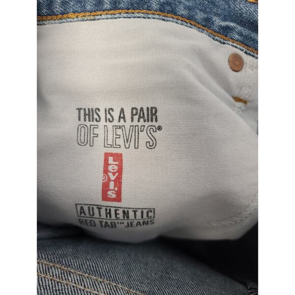 Levi's 505 Straight Leg Jeans Medium Blue Wash Vintage 34x26 - Picture 6 of 9